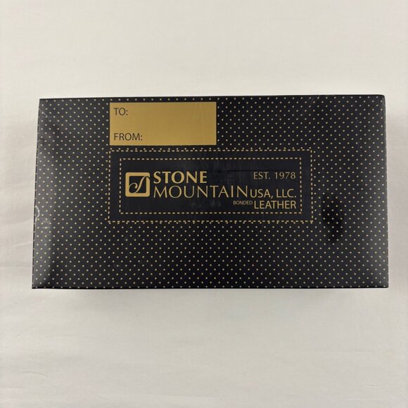 Stone Mountain Black Bonded Leather Wallet Checkbook Bifold Zip Around - Picture 8 of 11